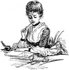 lady-writing-letters-with-black-choker-on